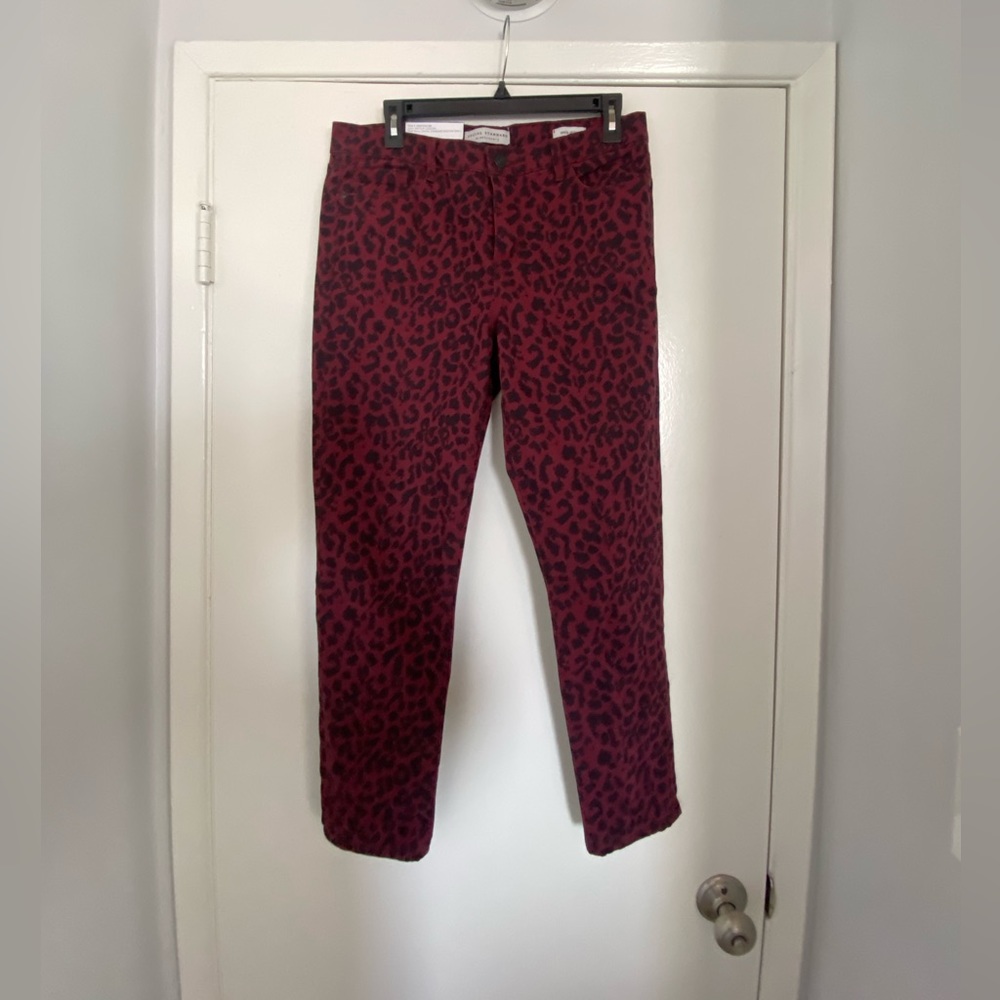 NWT social Standard by Sanctuary Ankle Skinny Red Leopard Print Jeans